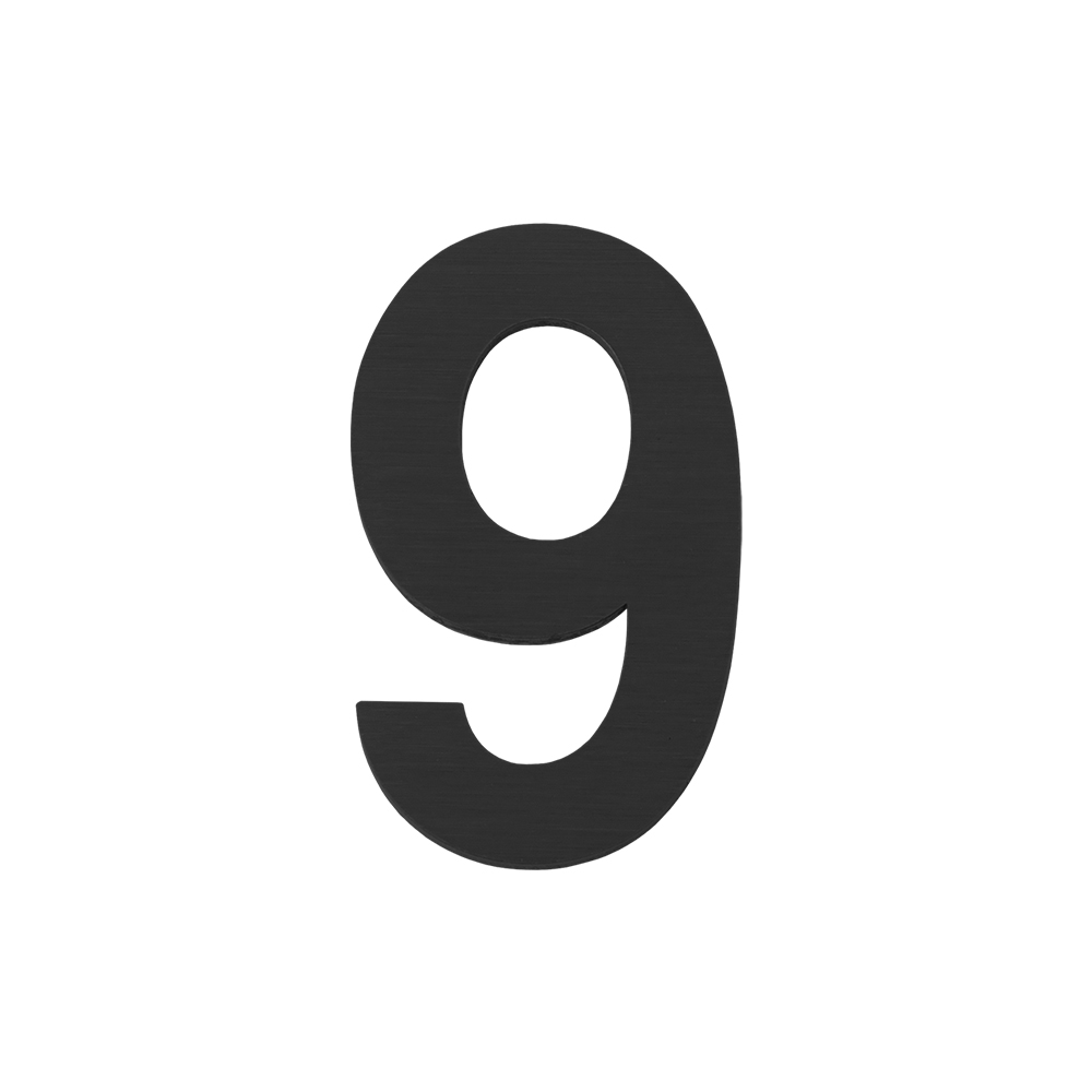 Самоклеящаяся цифра FUARO "9" SS304 (50x30) BL черный 46975
